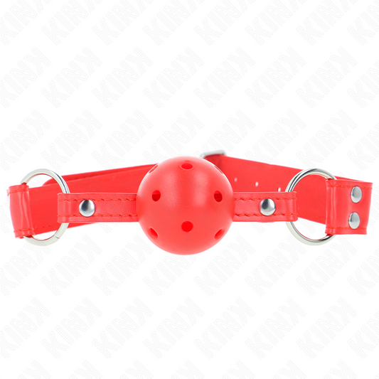 KINK - KOMPLETTER ROTER HOHLBALLKNEBEL 62 x 2 CM
