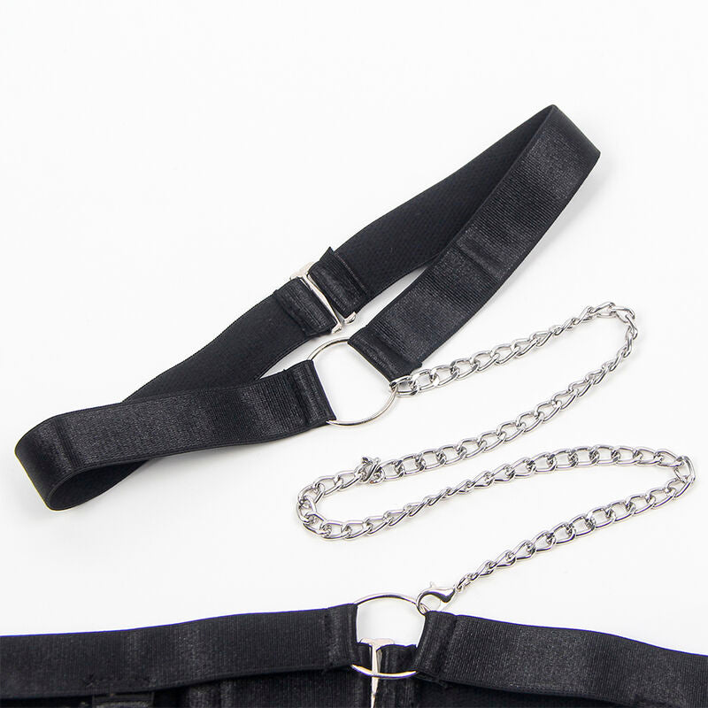 SUBBLIME - 954390 SEXY BODY MIT STRUMPFGÜRTEL SCHWARZ L/XL