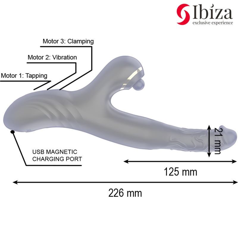 IBIZA - ZWEI DRACHEN DOPPELVIBRATOR SCHWARZ