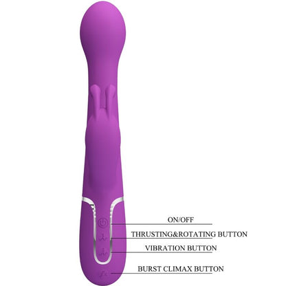 PRETTY LOVE - DEJON 3 IN 1 MULTIFUNKTIONS-RABBIT-VIBRATOR LILA