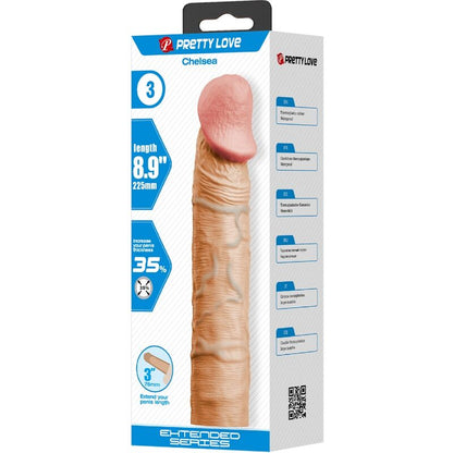 PRETTY LOVE - CHELSEA PENISHÜLLE MIT 7,6 CM VERLÄNGERUNG FLEISCH