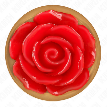 KINK - ROSA GOLDENER ANALSTECKER MIT ROTER ROSE M