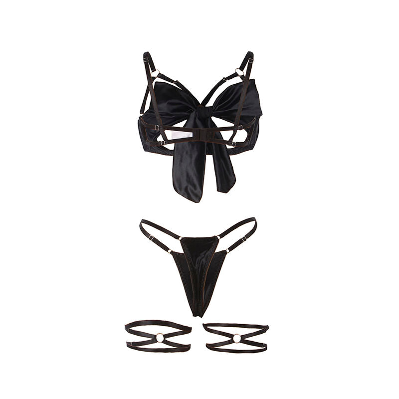 SUBBLIME - 955199 BH-SET MIT VERSTELLBARER SCHWARZER SCHLEIFE S/M