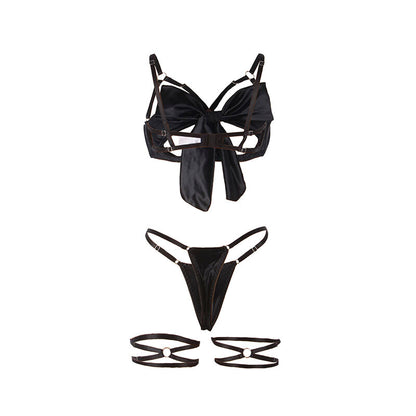 SUBBLIME - 955199 BH-SET MIT VERSTELLBARER SCHWARZER SCHLEIFE S/M