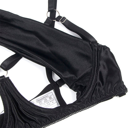 SUBBLIME - 955205 BH-SET MIT VERSTELLBARER SCHWARZER SCHLEIFE L/XL