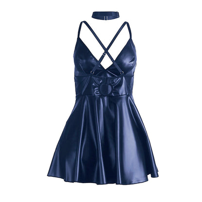 SUBBLIME - 955427 KLEID MIT BLAUEN LEDERTRÄGERN L/XL