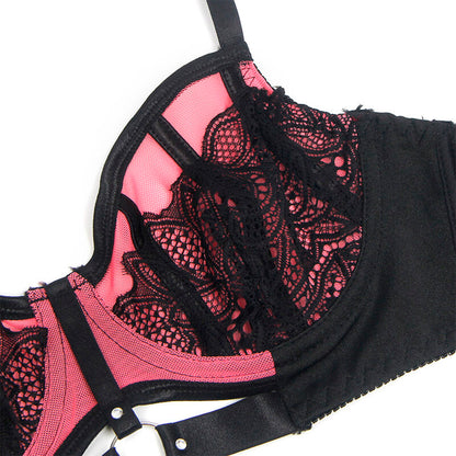 SUBBLIME - 955588 ROSA LACKLEDER MESH ZIPPER BH SET L/XL