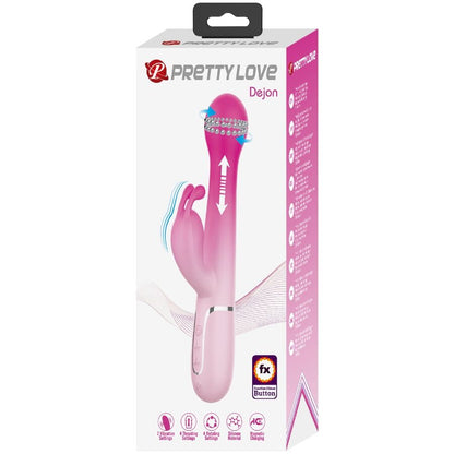 PRETTY LOVE - DEJON 3 IN 1 MULTIFUNKTIONS-RABBIT-VIBRATOR ROSA