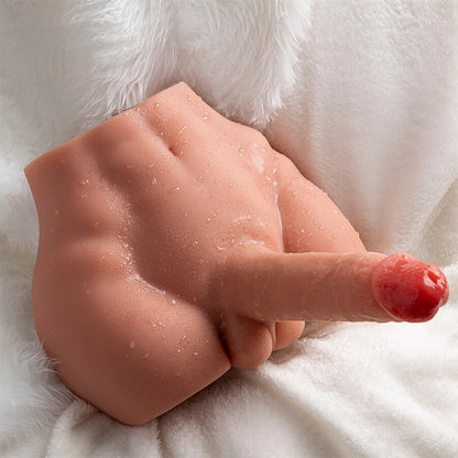 XISE - REALISTISCHER DILDO-MASTURBATOR MIT FRONTPOSITION UND STOSSFUNKTION, 17,5 CM