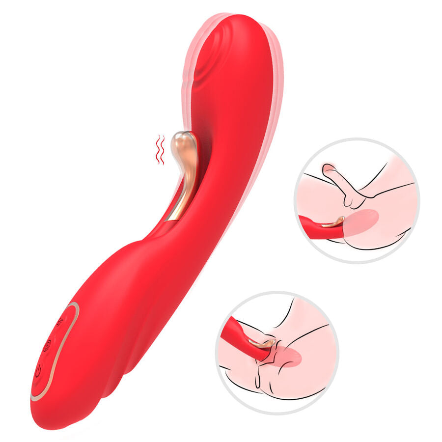ARMONY - VIBRATOR MIT OSZILLIERENDER ZUNGE ROT