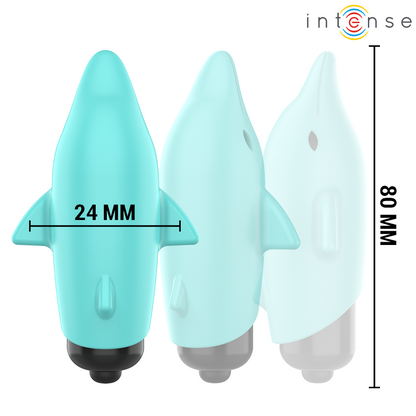INTENSE - ECHO VIBRIERENDES BULLET DELPHIN BLAU 8 X 4,7 CM