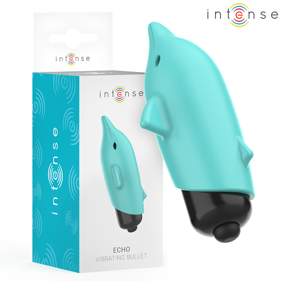 INTENSE - ECHO VIBRIERENDES BULLET DELPHIN BLAU 8 X 4,7 CM – DENU-Shop