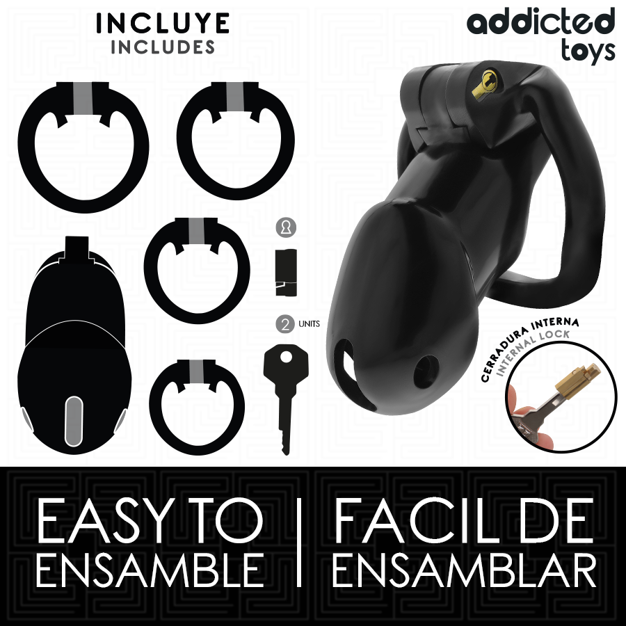 ADDICTED TOYS LOCKED - MINDNIGHT CELL PENISKÄFIG GRÖSSE L