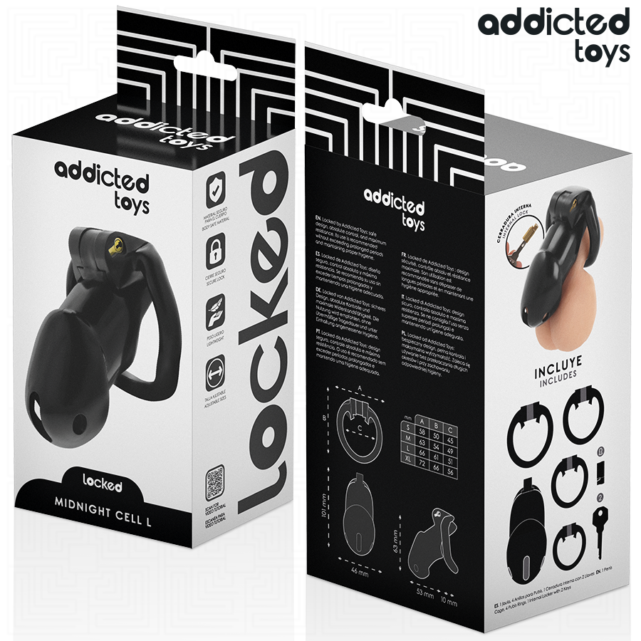 ADDICTED TOYS LOCKED - MINDNIGHT CELL PENISKÄFIG GRÖSSE L