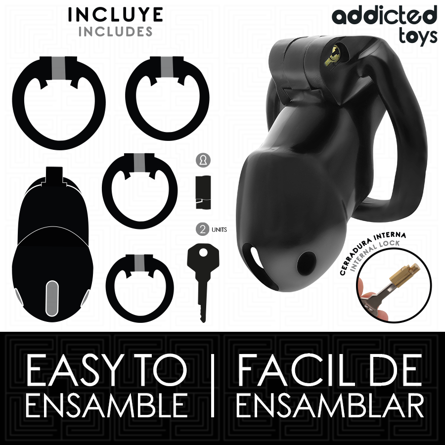 ADDICTED TOYS LOCKED - MINDNIGHT CELL PENIS CAGE GRÖSSE M