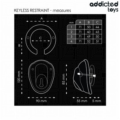 ADDICTED TOYS LOCKED - SCHLÜSSELLOSER PENISKÄFIG 11,5 CM