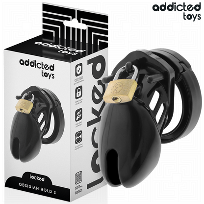 ADDICTED TOYS LOCKED - OBSIDIAN HOLD PENISKÄFIG GRÖSSE S