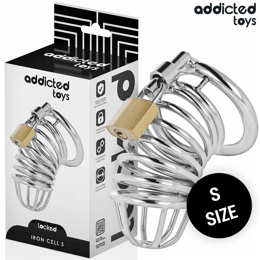 ADDICTED TOYS LOCKED - IRON CELL METALL-PENISKÄFIG 4 CM GRÖSSE S