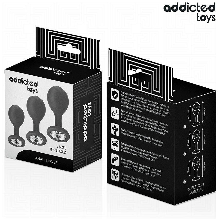 Addicted Toys 3er-Set Analplug mit Juwel