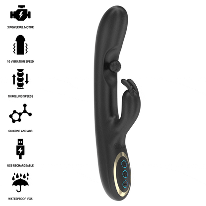 IBIZA - LEISTUNGSSTARKER RABBIT-VIBRATOR MIT MASSAGE-ROLLENPERLE