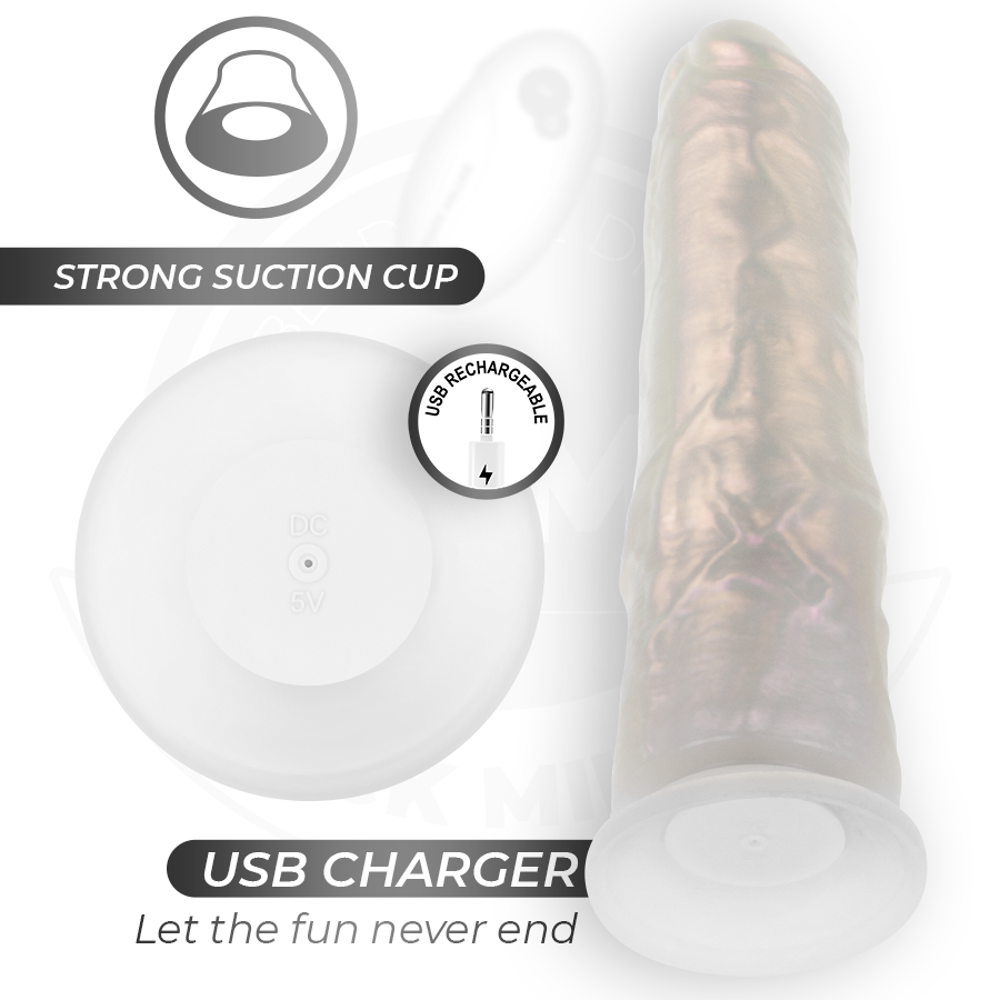 COCK MILLER - DILDO MIT SAUGNÄPFEN, LICHTERN UND VIBRATION MIT FERNBEDIENUNG WEISS 21,5 CM
