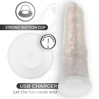 COCK MILLER - DILDO MIT SAUGNÄPFEN, LICHTERN UND VIBRATION MIT FERNBEDIENUNG WEISS 21,5 CM