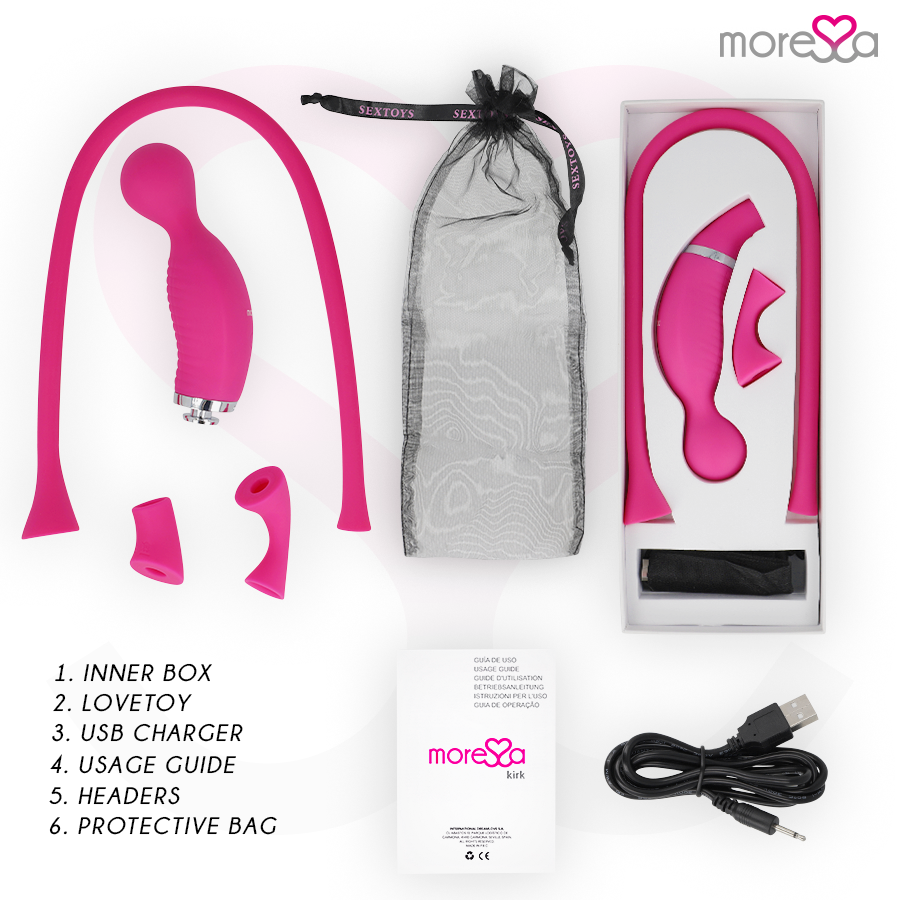 MORESSA - KIRK DUO SUCTION + MULTI-PERFORMANCE MASSAGER PREMIUM SILIKON WIEDERAUFLADBAR