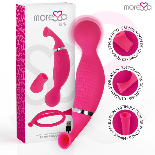 MORESSA - KIRK DUO SUCTION + MULTI-PERFORMANCE MASSAGER PREMIUM SILIKON WIEDERAUFLADBAR