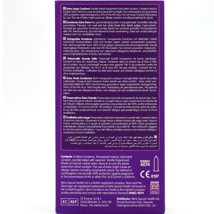SKINS - EXTRA GROSSE PREMIUM-KONDOME PACKUNG 16
