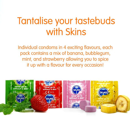 SKINS - PREMIUM-KONDOME MIT VERSCHIEDENEN GESCHMACKSRICHTUNGEN, 16ER-PACK