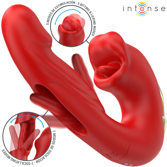 INTENSE - NATHY DOPPELVIBRATOR MIT MULTIFUNKTIONS-STIMULIERENDER MUND ROT