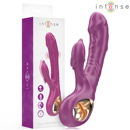 INTENSE - HALLE MULTIFUNKTIONSVIBRATOR MIT DELFIN-STIMULIERENDER ZUNGE LILA