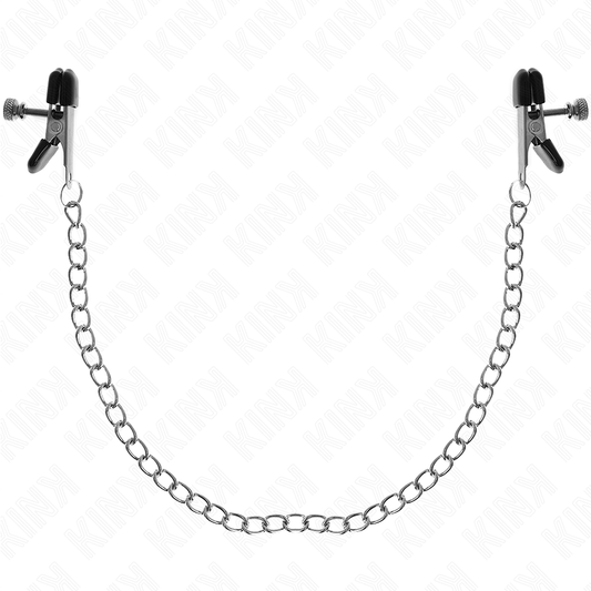 KINK - FLACHE KETTE NIPPELKLEMMEN SILBER 34 CM