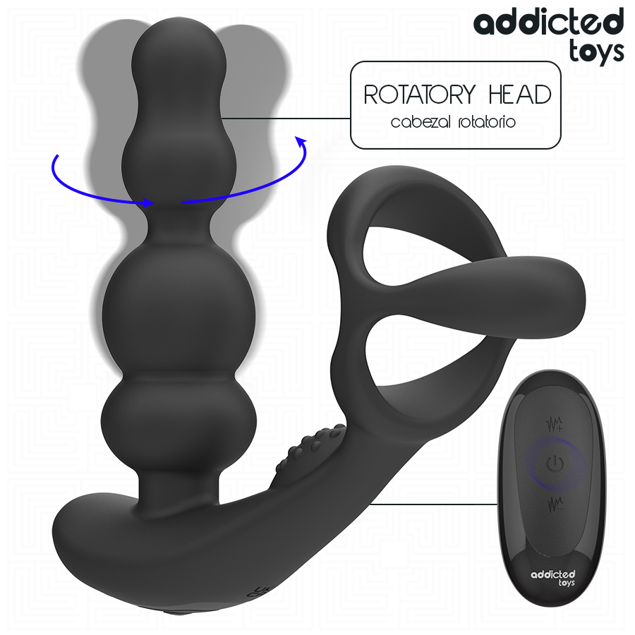 ADDICTED TOYS – ROTIERENDER PROSTATAMASSAGEGERÄT MIT FERNBEDIENUNG