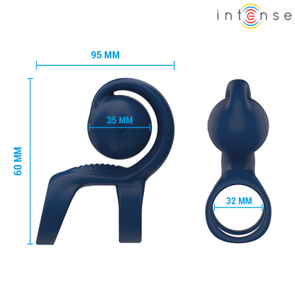 INTENSE - TYSON COCK RING MIT VIBRIERENDER KUGEL Ø 3,2 CM