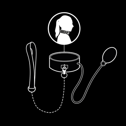 FETISH SUBMISSIVE BONDAGE - AUFBLASBARES WÜRGEHALSBAND MIT KETTE