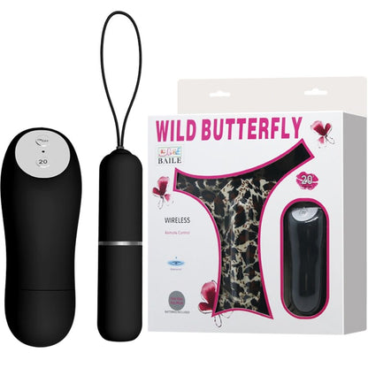 BAILE - Stringtanga mit Vibrationskugel und Fernbedienung, Schwarz