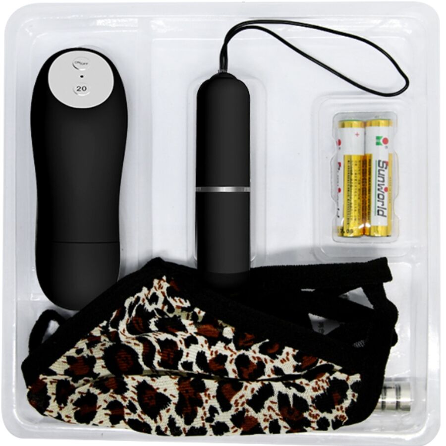 BAILE - Stringtanga mit Vibrationskugel und Fernbedienung, Schwarz