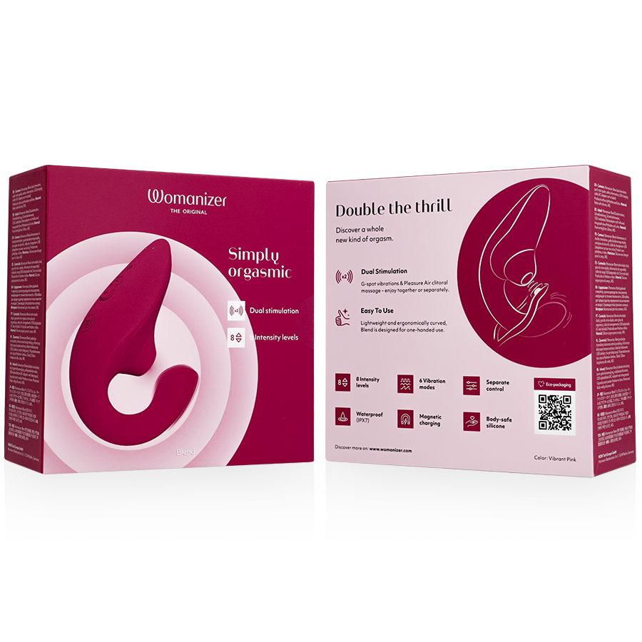 WOMANIZER - BLEND RABBIT VIBRATOR STIMULATOR VIBRANT PINK