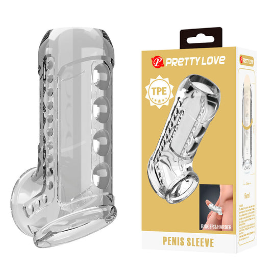 PRETTY LOVE - TRANSPARENTE, STRUKTURIERTE PENISHÜLLE
