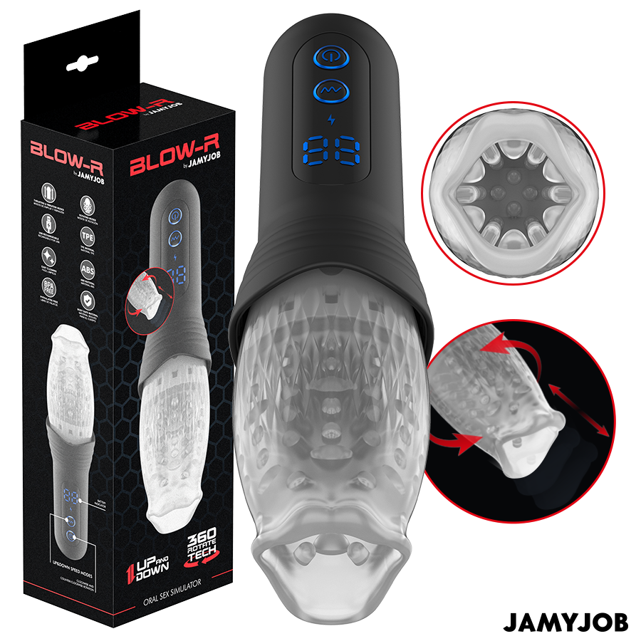 JAMYJOB - BLOW-R MASTURBATOR MIT STOSS- UND ROTATIONSFUNKTION