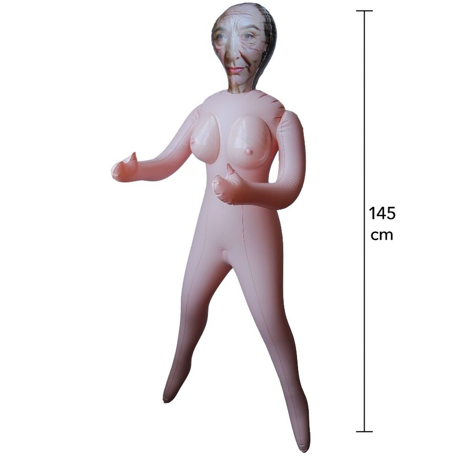 HIDDEN DESIRE - HORNY GRANNY GEILE OMA AUFBLASBARE PUPPE 145 CM