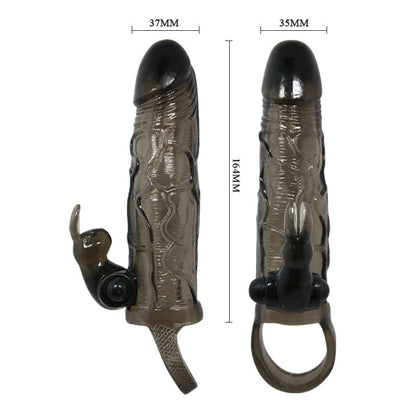 BAILE - BRAVE MAN PENISABDECKUNG MIT KANINCHEN SCHWARZ 16.5 CM
