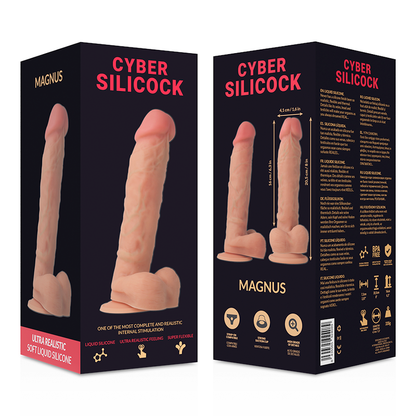 CYBER SILICOCK - STRAP-ON MAGNUS FLÜSSIGE SILIKON MIT 3 RINGEN GRATIS 20.5 CM -O- 4.1 CM