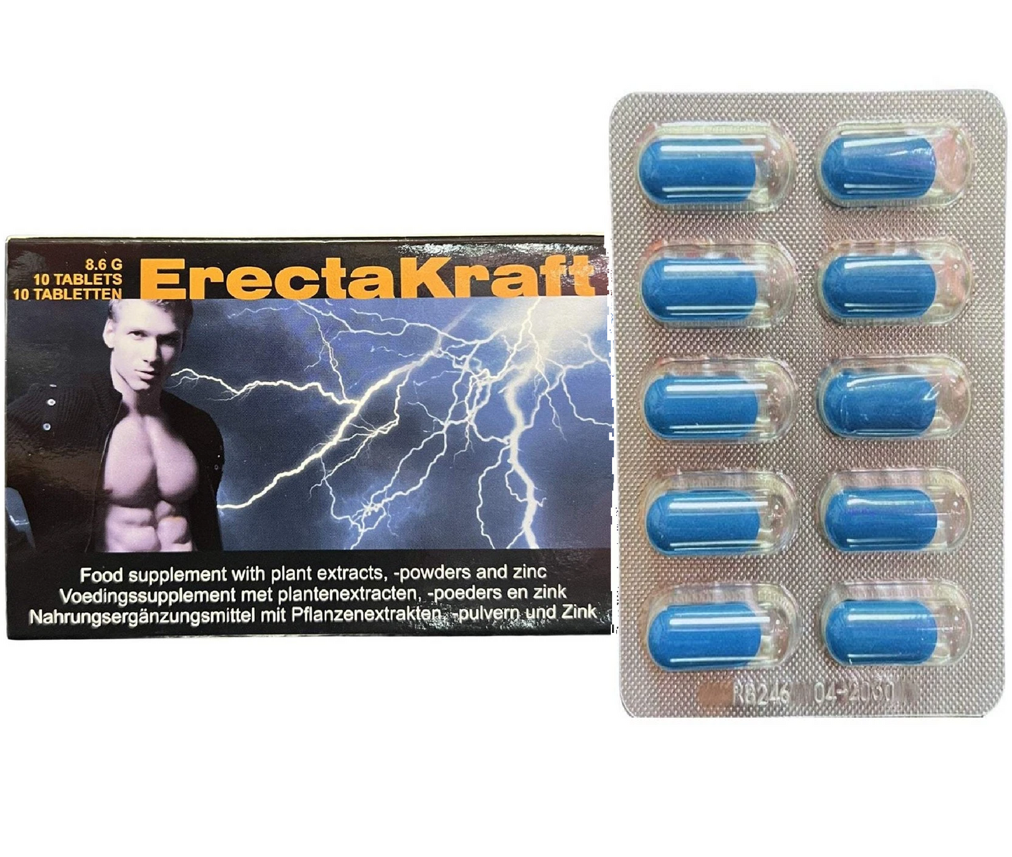10 x Blaue Pillen Herbal 🔥 ErectaKraft für Männer 🔥 Ginkgo Biloba L-Arginin Muira Puama