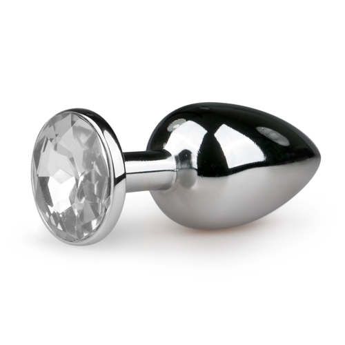 Bild 1 von Metall-Analplug mit rundem Zierstein - Silberfarbig
