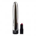 Silberfarbener Vibrator - fester Gleitmaterial 19cm