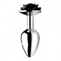 Bild 2 von Anal Plug mit Schwarzer Rose - Silber