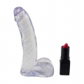 Transparenter biegsamer Dildo - Jelly Material - 14 cm lang, Ø 3 cm